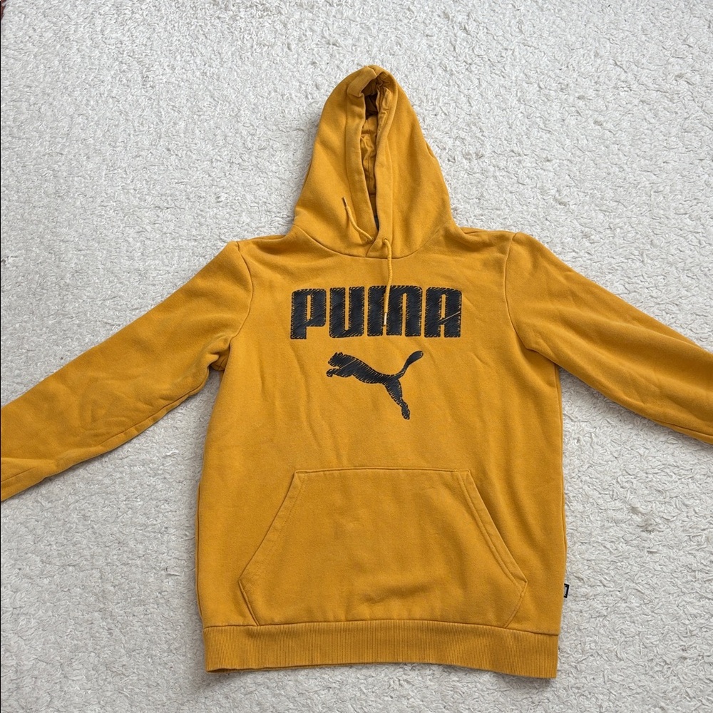 !  Boys Puma Golden Yellow Hoodie with Black Logo